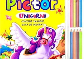 Micul pictor. Unicorni. 8 creioane colorate