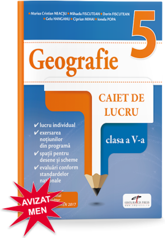 Geografie. Caiet de lucru. Clasa a 5-a