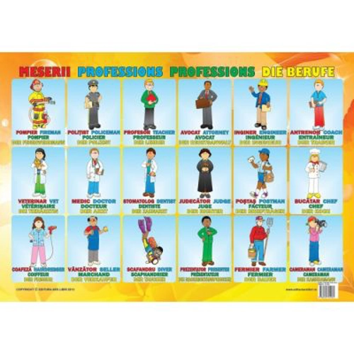 Meserii - Plansa educativa
