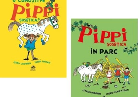 Pachet format din 2 carti O cunosti pe Pippi Sosetica?, Pippi Sosetica in parc - Astrid Lindgren