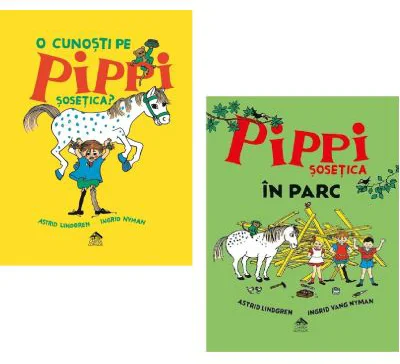 Pachet format din 2 carti O cunosti pe Pippi Sosetica?, Pippi Sosetica in parc - Astrid Lindgren