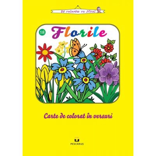 Florile - carte de colorat