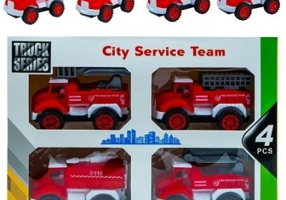 Masinute pompieri frictiune, 4 buc. / set