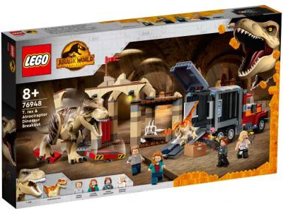 LEGO Jurassic World. Evadarea dinozaurilor T-Rex si Atrociraptor 76948, 466 piese