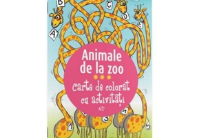 Carte de colorat cu activitati. Animale de la Zoo