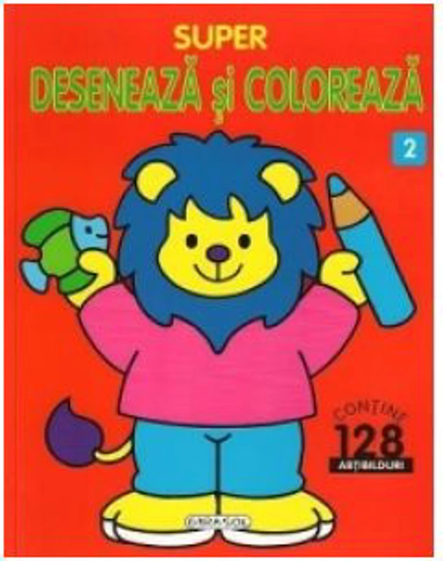 Super deseneaza si coloreaza 2. Contine 128 abtibilduri