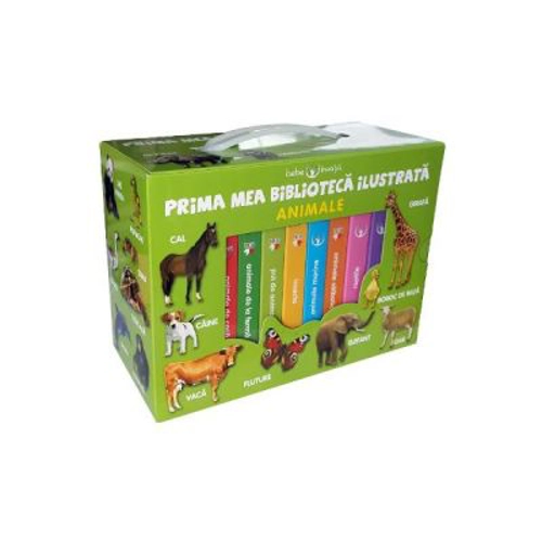 Prima mea biblioteca ilustrata. Animale. Bebe invata. 8 carticele