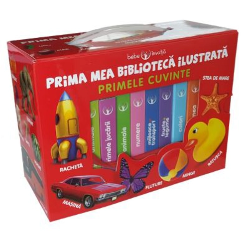 Prima mea biblioteca ilustrata. Primele cuvinte. Bebe invata. 8 carticele