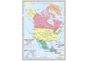 Harta de America de Nord A4 - plastifiata