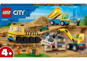 LEGO City. Camioane de constructie si macara cu bila pentru demolari 60391, 235 piese