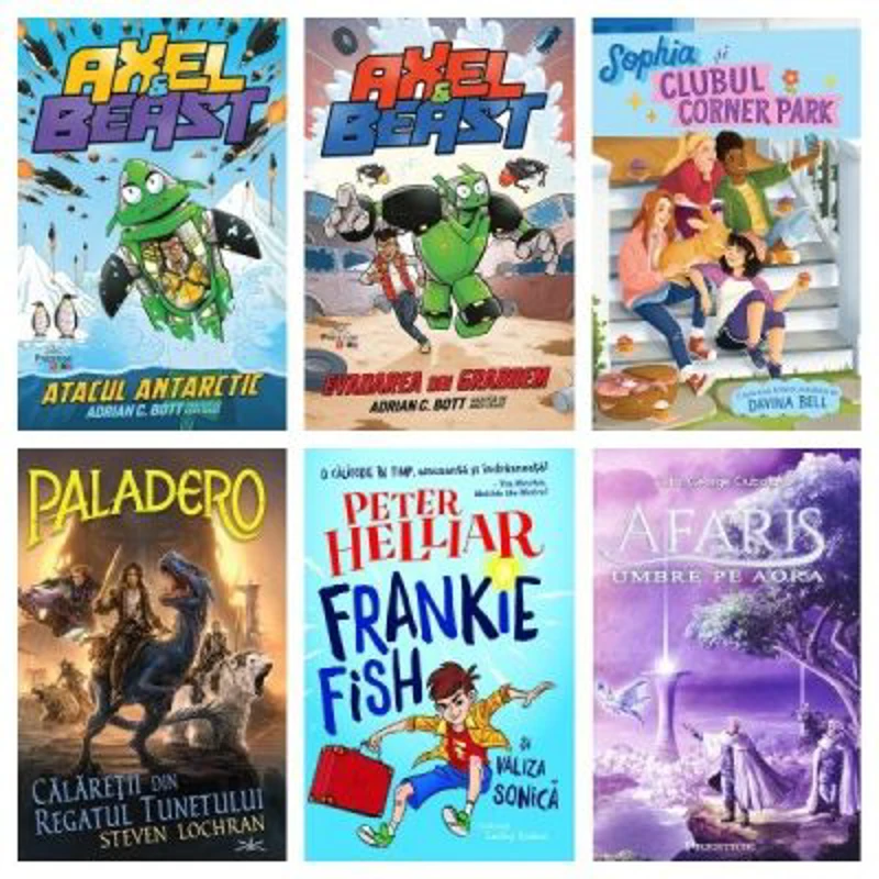 Pachet format din 6 titluri Axel & Beast. Atacul antarctic, Evadarea din Grabbem, Sophia si Clubul Corner Park - Peter Helliar, Adrian C. Bott