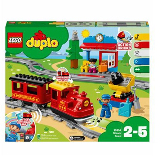 LEGO DUPLO Tren cu aburi 10874, 59 piese