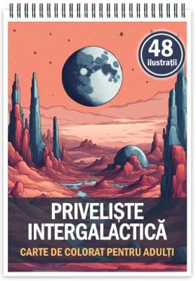 Carte de colorat cu 48 de ilustratii, Priveliste intergalactica