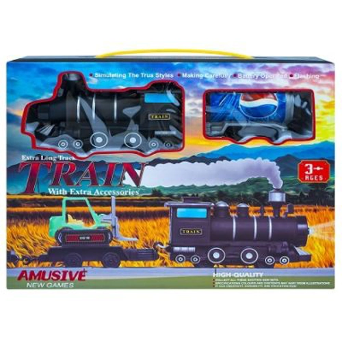 Tren cu baterii + sina, 130 cm