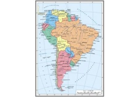 Harta America de Sud A4 - plastifiata