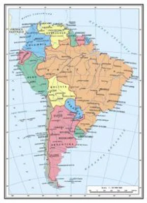 Harta America de Sud A4 - plastifiata