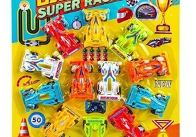 Masinute de curse, cu frictiune, 12 buc. / set