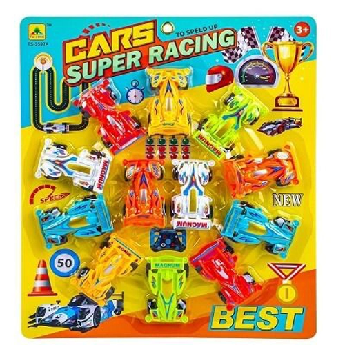 Masinute de curse, cu frictiune, 12 buc. / set