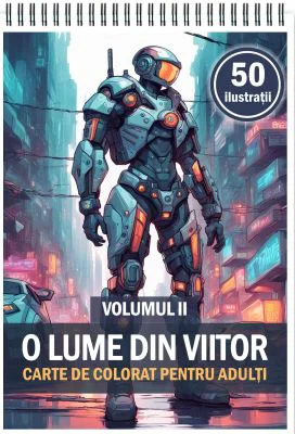 Carte de colorat cu 50 de ilustratii, O lume din viitor, Volumul 2