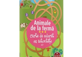 Carte de colorat cu activitati. Animale de la ferma