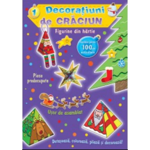 Decoratiuni de Craciun. Figurine din hartie 1 Violet