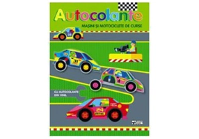 Masini si motociclete de curse. Autocolante. Ne jucam si construim