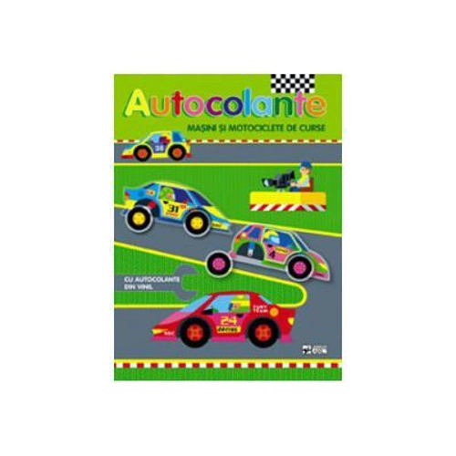 Masini si motociclete de curse. Autocolante. Ne jucam si construim