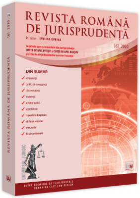 Revista romana de jurisprudenta nr. 6/2020 - Evelina Oprina