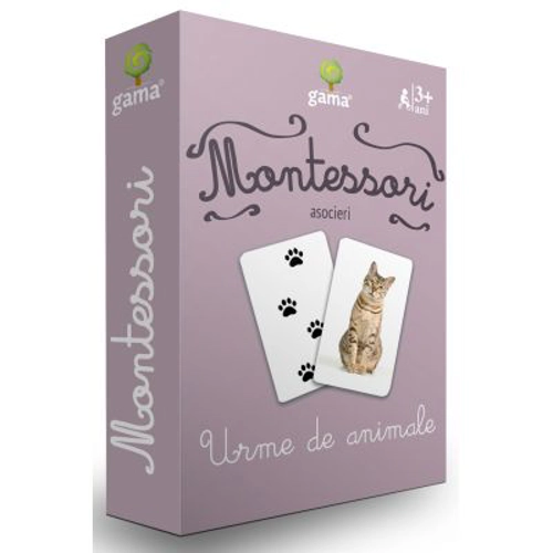 Carti de joc Montessori. Urme de animale