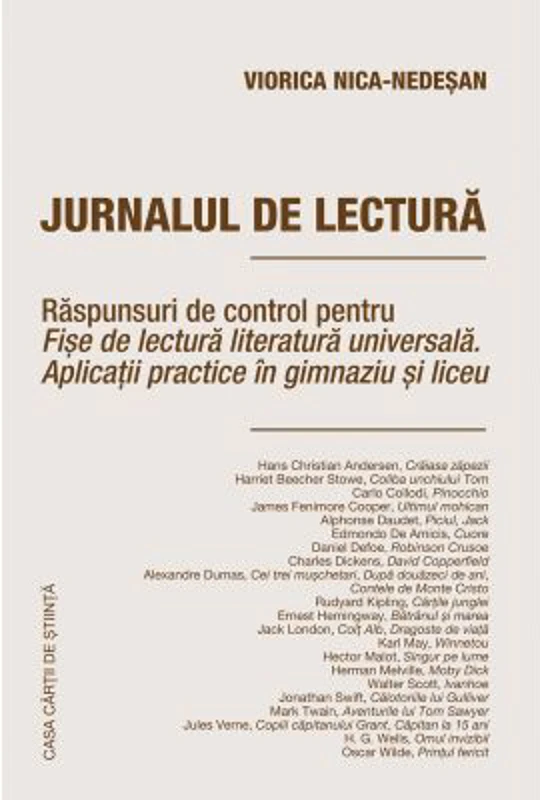 Jurnalul de lectura. Raspunsuri de control pentru Fise de lectura literatura universala. Aplicatii practice in gimnaziu