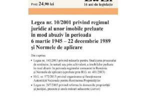 Legea nr. 10 din 2001 privind regimul juridic al unor imobile preluate in mod abuziv Act. 1. 07. 2019