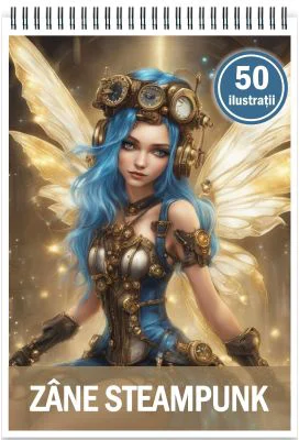 Carte de colorat, 50 de ilustratii, Zane Steampunk