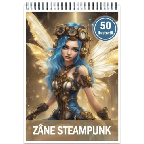 Carte de colorat, 50 de ilustratii, Zane Steampunk
