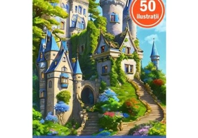 Carte de colorat pentru adulti, 50 de ilustratii, Castele