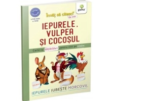 Iepurele, vulpea si cocosul. Carte cu abtibilduri pentru citit pe silabe - Nicolae Tonita