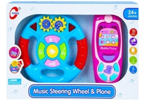 Telefon mobil + volan, cu lumina si sunet