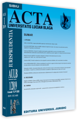 Acta Universitatis Lucian Blaga 1/2019 - Ioan Les
