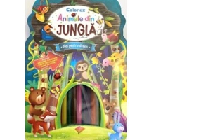 Colorez animale din jungla. Set pentru desen - Brijbasi