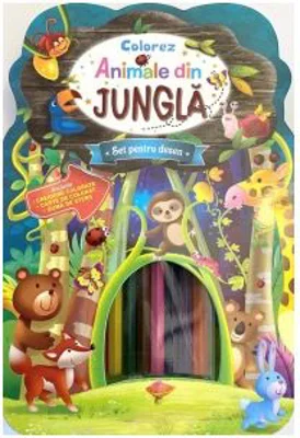 Colorez animale din jungla. Set pentru desen - Brijbasi