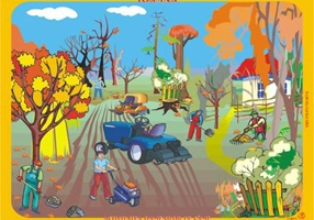 Toamna. Activitatea oamenilor in livada - Lavinia Lala