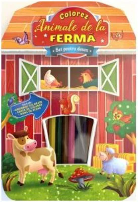 Colorez animale de la ferma. Set pentru desen - Brijbasi