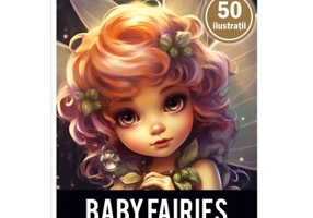 Carte de colorat pentru adulti, 50 de ilustratii, Baby Fairies