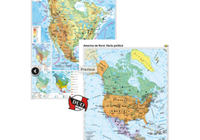 America de Nord. Harta fizico-geografica si a principalelor resurse naturale de subsol si America de Nord. Harta politica – Duo Plus ( CR-3113DPA	120x