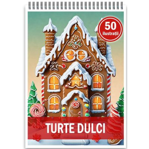 Carte de colorat, 50 de ilustratii, Turte Dulci