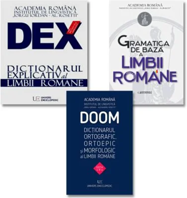 Pachet complet gramatica: Dictionarul explicativ, Dictionarul Ortografic, Ortoepic, Morfologic si Gramatica de baza