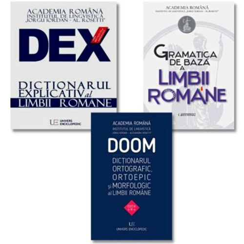Pachet complet gramatica: Dictionarul explicativ, Dictionarul Ortografic, Ortoepic, Morfologic si Gramatica de baza