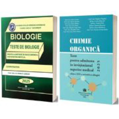 Pachet de teste Chimie organica si Biologie pentru admiterea in invatamantul superior medical 2025