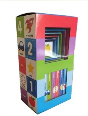 Bebeteca. Primele carti. Bebe invata. Set educativ 6 carti + 6 cuburi