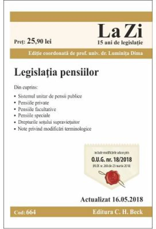 Legislatia pensiilor Act. 16. 05. 2018