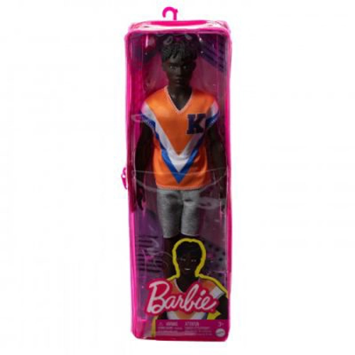 Papusa baiat brunet cu tricou portocaliu, Barbie Fashionistas
